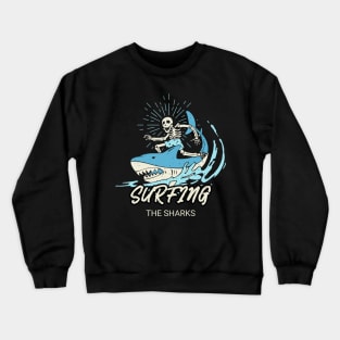 Surfing The Sharks Crewneck Sweatshirt